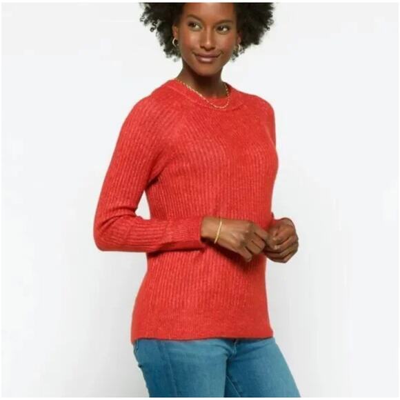 NWT Vero Moda Burnt Orange Leroya Crew Neck Pullover Sweater  Size XL - Picture 1 of 15